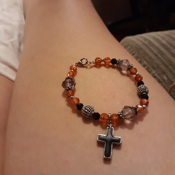 Jewelry - Saleee One of a kind cross beaded necklace
